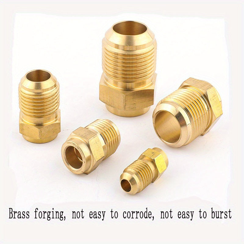 Heavy-Duty Pure Copper Three-Way Connector - Threaded Flare Adapter for AC/Refrigeration Systems, Industrial Plumbing - Compatible with British Standard Pipes - Durable HVAC Construction, Refrigeration System Fittings, Precis
