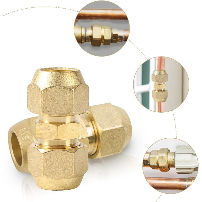 2pcs of Air Conditioning Copper Pipe Extension Fittings, No-Weld Double Connectors for Connecting Pipes of Equal And Varying Diameters, 3/8 Inch (Suitable for Φ9.52Mm Copper-Aluminum Pipes, Weighing 73.5 Grams)