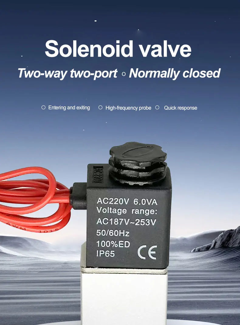 DC12V 24V AC110V 220V Normally Closed 1/4" Silent Oil Free Bidirectional NormallyClosed Pneumatic Solenoid Valve