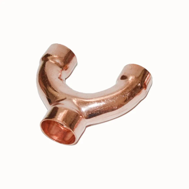 9.52-42mm Copper Fitting Equal Big Y Type 3 Ways Socket Welding Pipe Connector for Air Conditioning Refrigeration