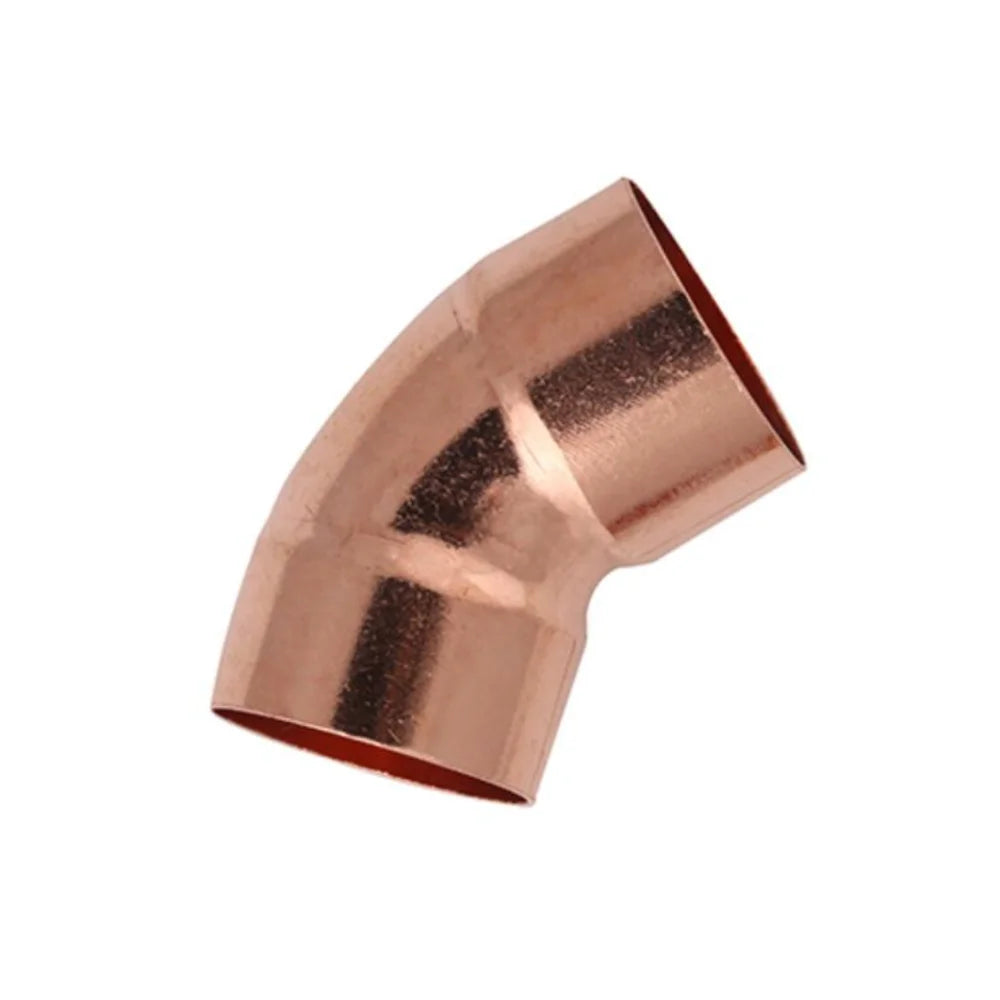 1/4" 3/8" 1/2" 3/4" 1" 10 15 16 19 22 25.4 28mm ID Copper End Feed Solder 45 Degree Elbow Fitting Coupler For Air Condition