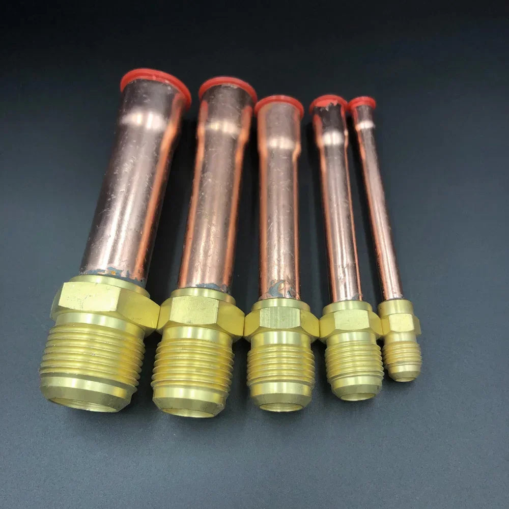 45 Deg SAE-Standard 1/4" 3/8" 1/2" 3/4" Flare Brass Fitting &amp; Copper Tube End Feed Coupler Connector Adapter Air conditIoner
