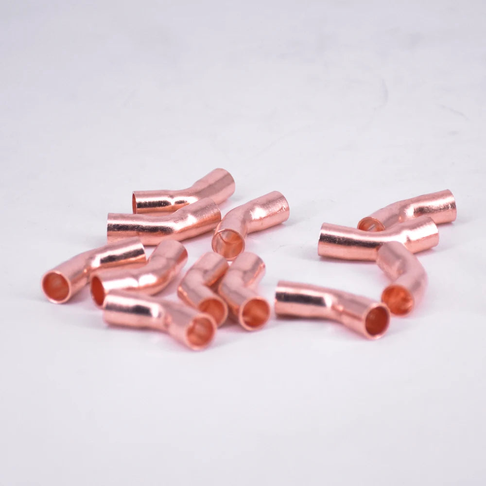 1/4" 3/8" 1/2" 3/4" 1" 10 15 16 19 22 25.4 28mm ID Copper End Feed Solder 45 Degree Elbow Fitting Coupler For Air Condition