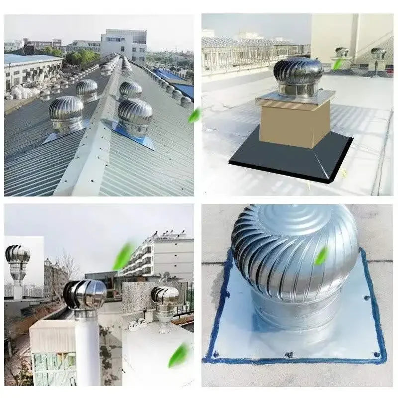 304 Stainless Steel Roof Ventilator Wind Turbines Air Vent Attic Ventilator 110mm 150mm 200mm Pipefit Roof Ventilating Fan