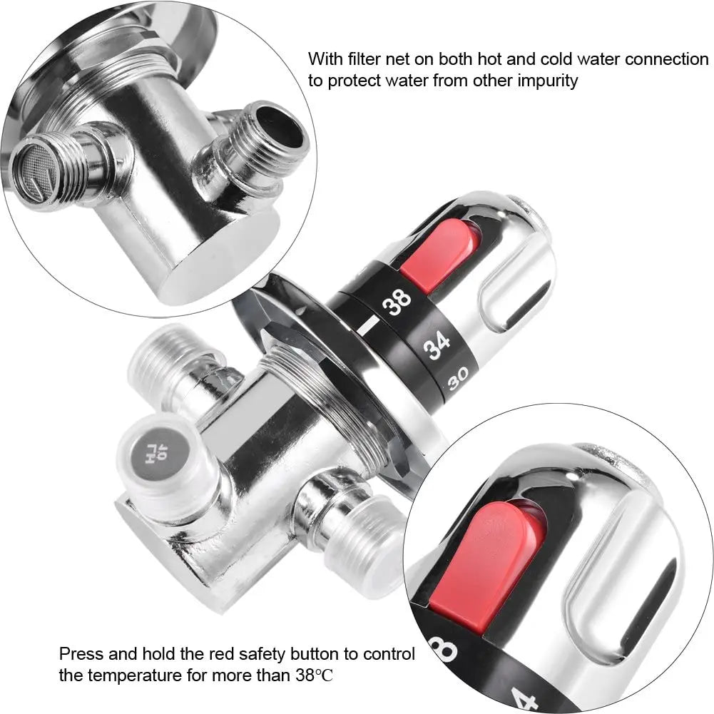 Thermostatic Shower Faucet for Shower Room Control with Intelligent Temperature Control and Hidden Valve Gear Accessories