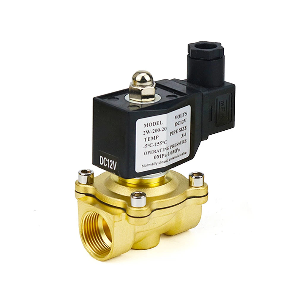 1/2" 3/4" 1" Normally Closed Brass Electric Solenoid Valve DN15 DN20 DN25 Pneumatic For Water Oil Air 12V 24V 220V