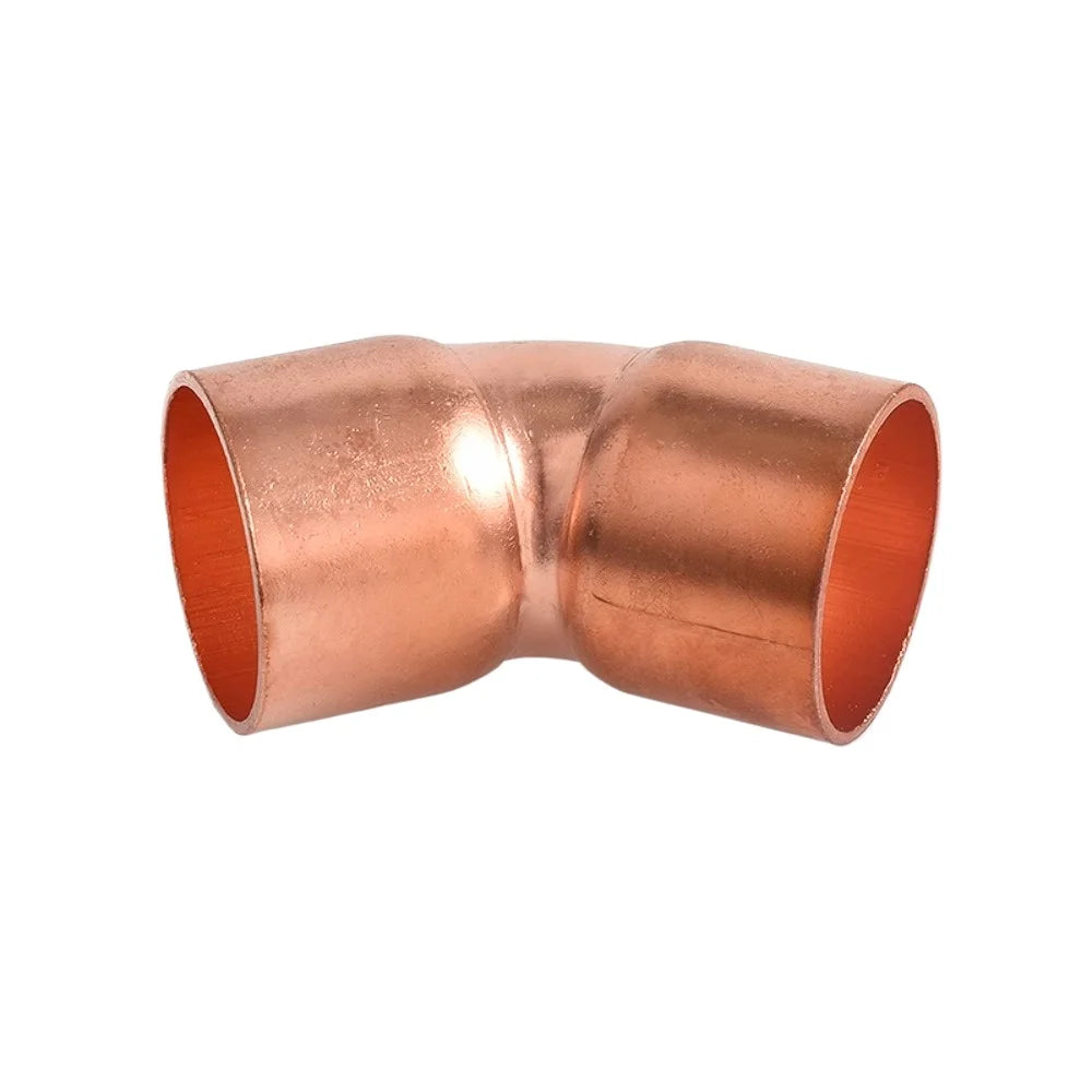 6.35-133mm ID Weld Socket End Feed Solder Elbow 45 135 Degree Pure Copper Pipe Fitting Connector Air-Conditioning