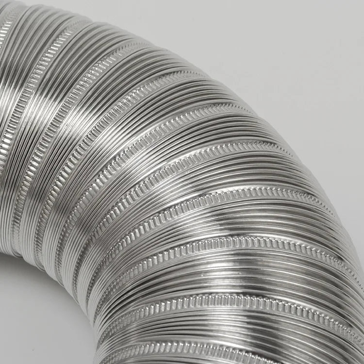∅70mm 1m Aluminum Semi-flexible Pipe with Stainless Steel Connector Smoke Exhaust Tube of Water Heater/Bathroom Ventilation Duct