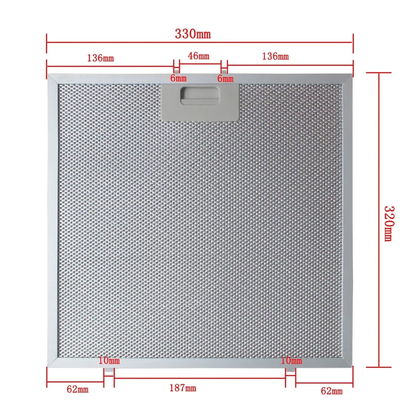 Hood Filter 330x320mm Cooker Hood Grease Filter Kitchen Extractor Aluminum 33 x 32 CM Bosch Siemens NEFF 33x32