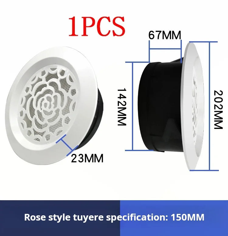 Various Shapes Air Vent Extract Valve Grille Air Circulation Vents Cover 100/150mm Round Ducting Ventilation Cover Accessories