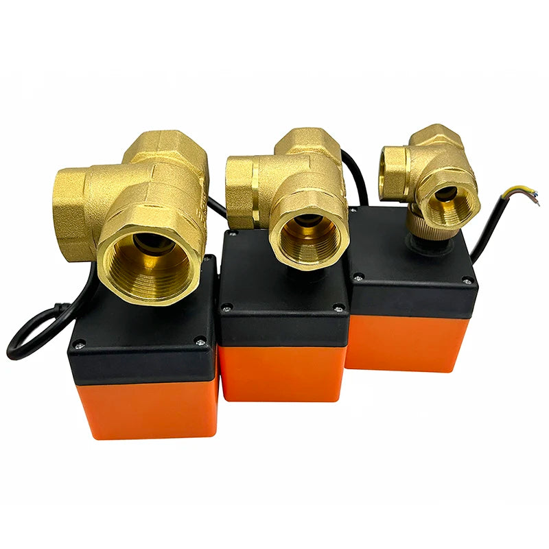 1/2" 3/4" 1" 1-1/4" 1-1/2" 3 Way Motorized Ball Valve T/L Type 220V 24V 12V 3 Wire 2 Control Electric Ball Valve
