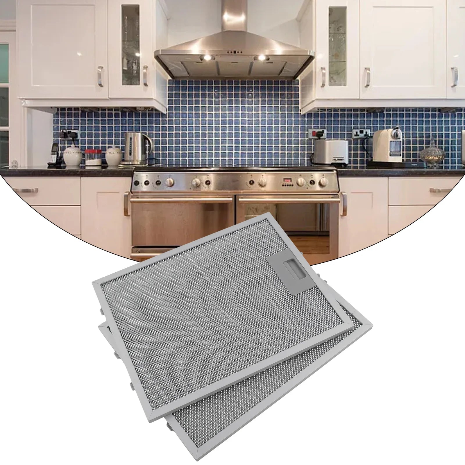 2PCS Cooker Hood Filters Metal Mesh Extractor Vent Filter, Aluminum Metal Mesh Vent Filter Cooker Hood Grease Filter