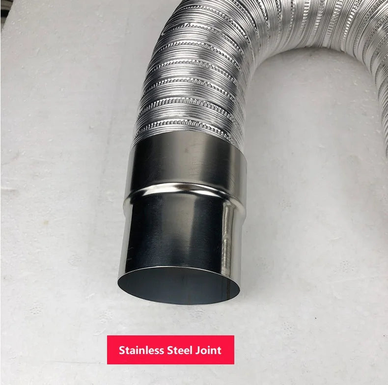 ∅70mm 1m Aluminum Semi-flexible Pipe with Stainless Steel Connector Smoke Exhaust Tube of Water Heater/Bathroom Ventilation Duct
