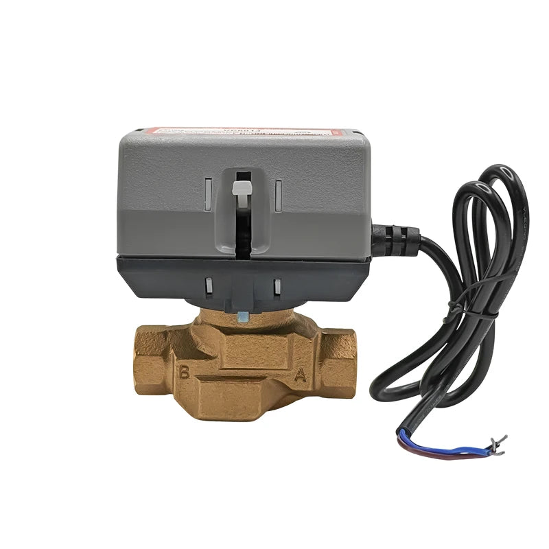 1/2" 3/4" 1" Motorized Two Way Three Way Valve Brass VC6013/4013 DN15 DN20 DN25 Fan Coil HVAC Valve AC220V