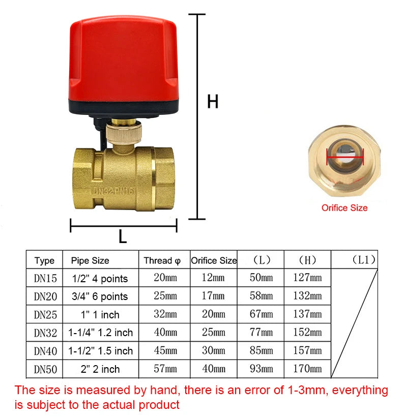 Motorized Ball Valve 2-Wire/3-Wire Waterproof IP65 Two-Way/Three-Way Electric Water Valves Female Thread 12V 24V 220V DN15-DN50