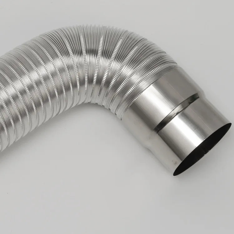 ∅70mm 1m Aluminum Semi-flexible Pipe with Stainless Steel Connector Smoke Exhaust Tube of Water Heater/Bathroom Ventilation Duct