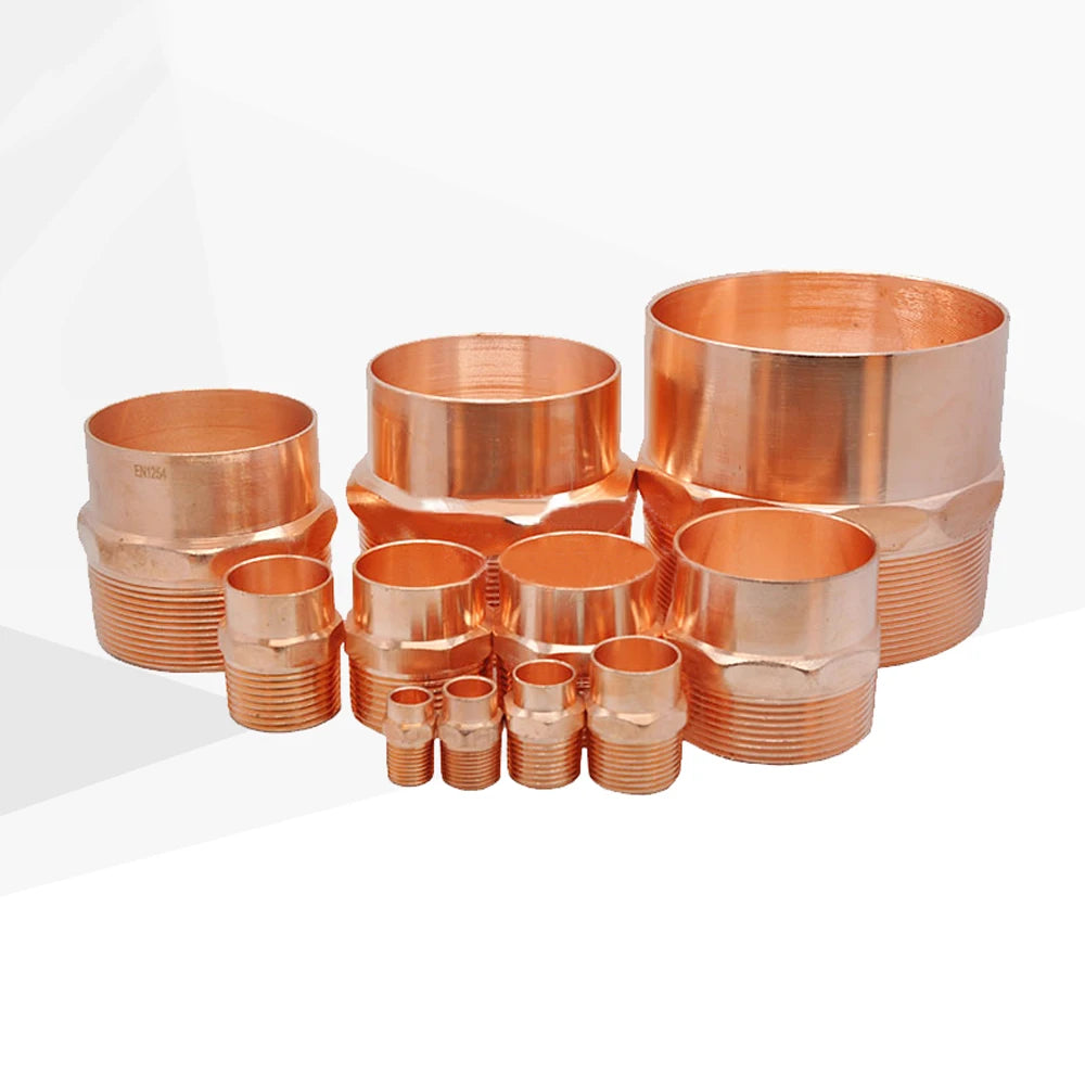 1/4" 3/8" 1/2" 3/4" 1"-4" BSP Male To Solder Cup Connector Copper End Feed Coupling Plumbing Fitting Coupler For Air Condition