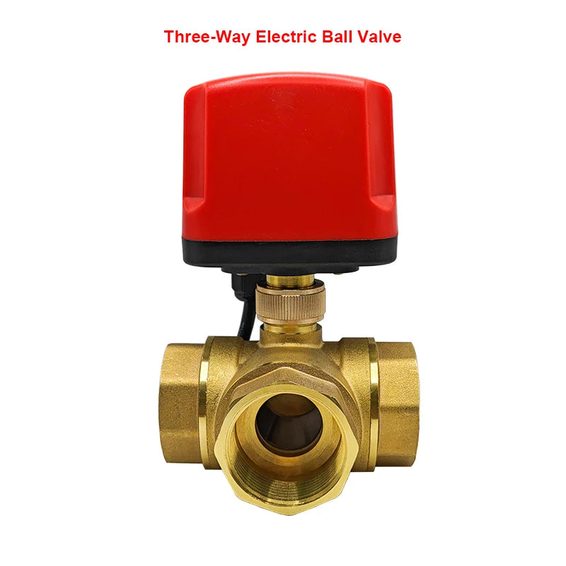 Motorized Ball Valve 2-Wire/3-Wire Waterproof IP65 Two-Way/Three-Way Electric Water Valves Female Thread 12V 24V 220V DN15-DN50