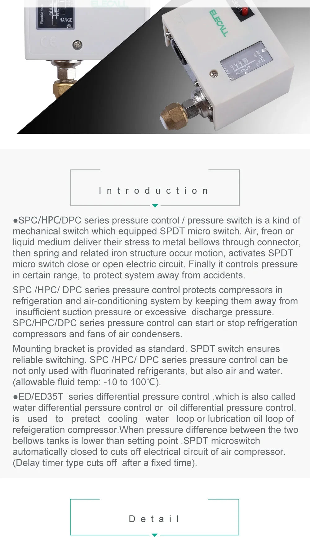ELECALL Automatic Pressure Controller Switch Digital Air Water Pump Compressor Pressure Controller