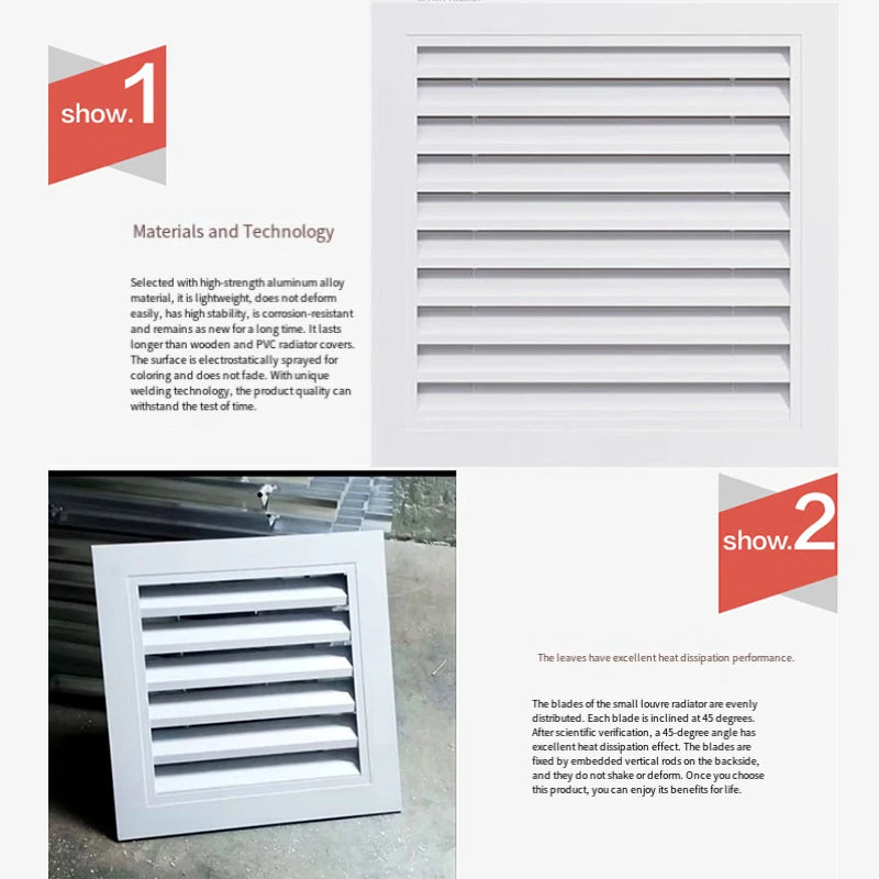 1Pcs Aluminum Alloy Rainproof Louver Vent Grille Cover for Wall Exhaust Outlet, Perforated Ventilation Heat Dissipation Dust