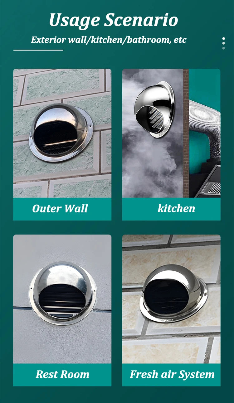 Stainless Steel Ducting Ventilation Exhaust Grille Cover for Wall Ceiling Anti-bird And Rat Prevent Air Vent Heating Cooling Cap