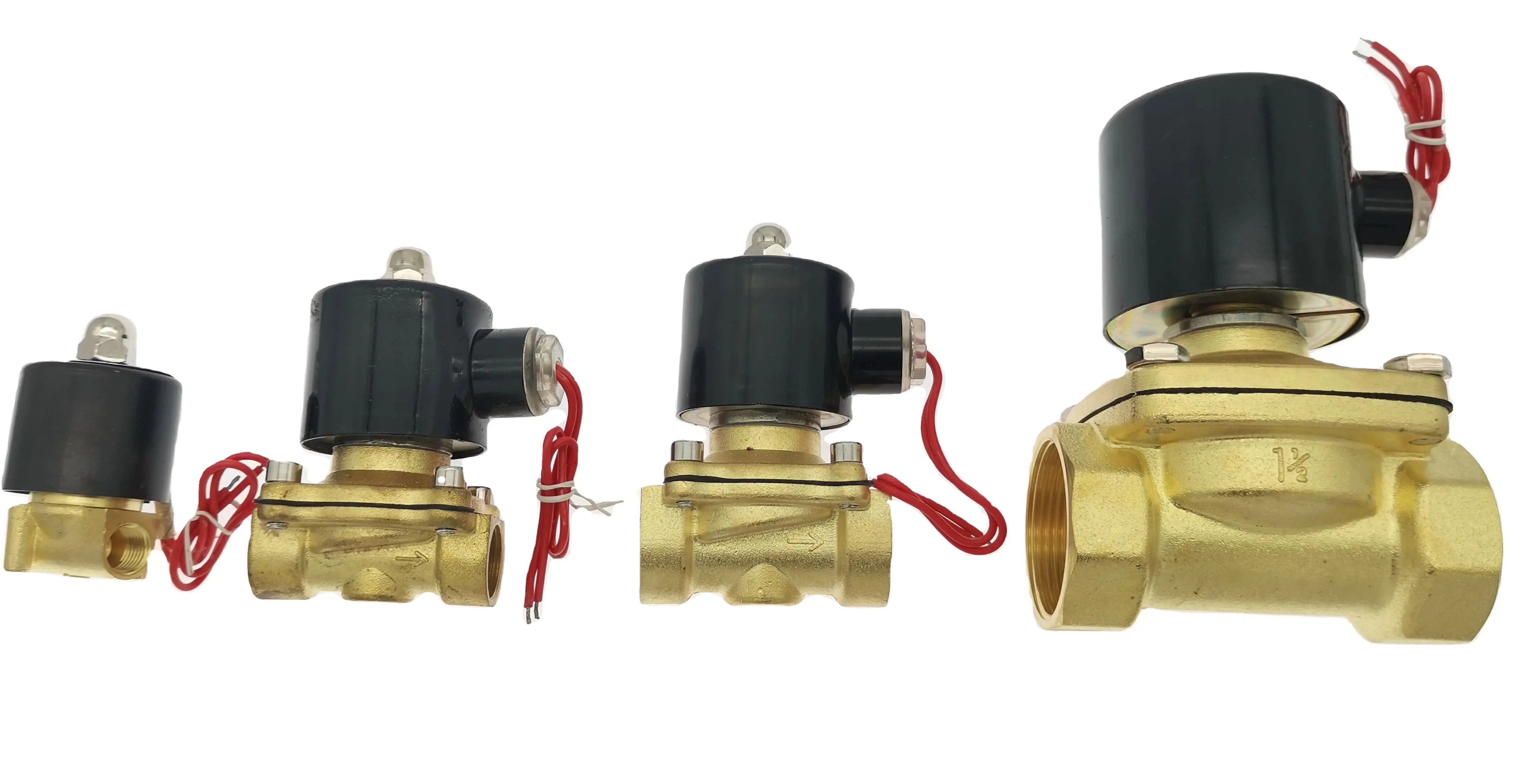 1/4" 3/8" 1/2" 3/4" 1" Water Brass Air Electric Solenoid Valve 2W025-08 2w040-10 2W160-15 2W200 DN15 DN20 DN10 Normally Closed