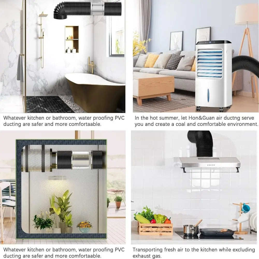 Flexible 6 inch Dryer Vent Hose Insulated Aluminum Foil Air Ducting 3 Layer Protection Heavy-Duty Exhaust Pipe Heating Cooling