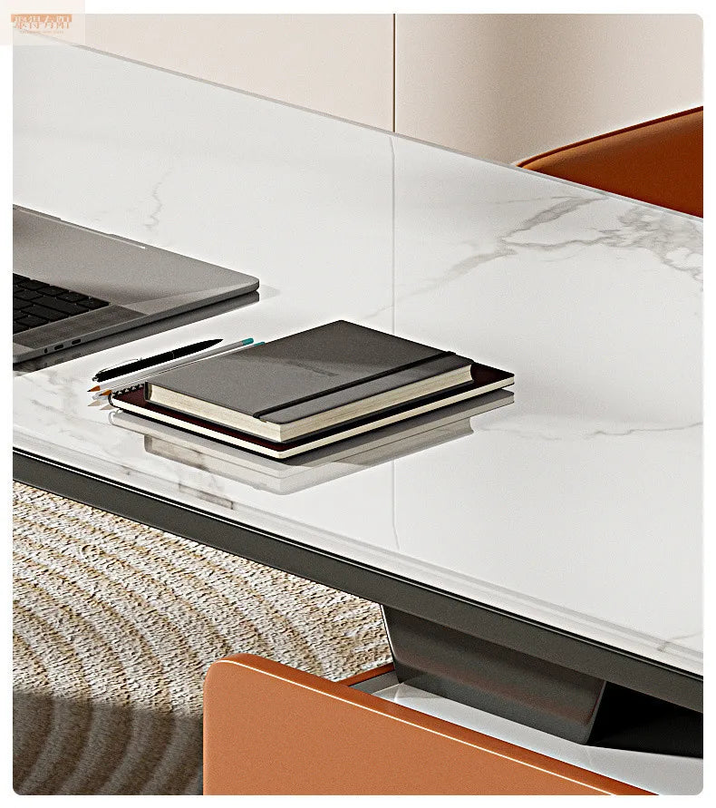 Italian high-end designer large long boss table corner solid wood light luxury minimalist desk living room desk computer table