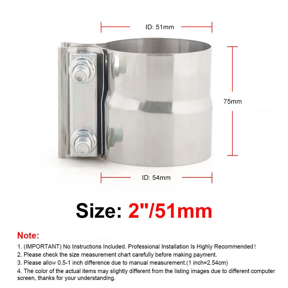 For Pipes,Mufflers,Catalytic Converters Exhaust Clamp,Lap Joint Band Clamp Stainless Steel