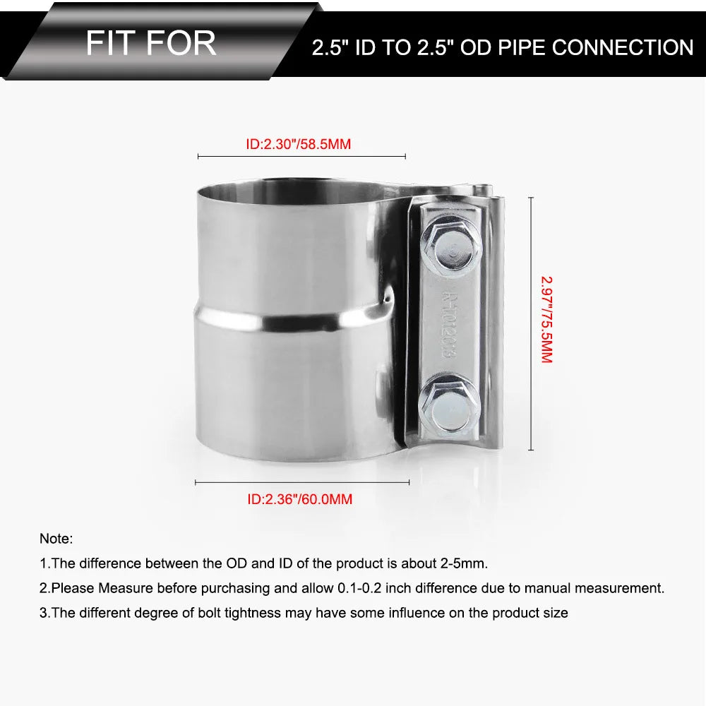 For Pipes,Mufflers,Catalytic Converters Exhaust Clamp,Lap Joint Band Clamp Stainless Steel