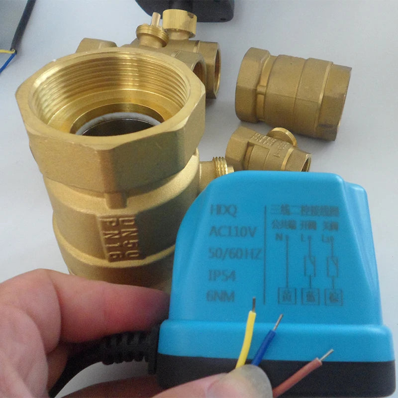 AC220V 110V 24V DC24V 12V Electric actuator motorized brass ball valve 2 way 3 wire 2 Control valve can replace solenoid valve