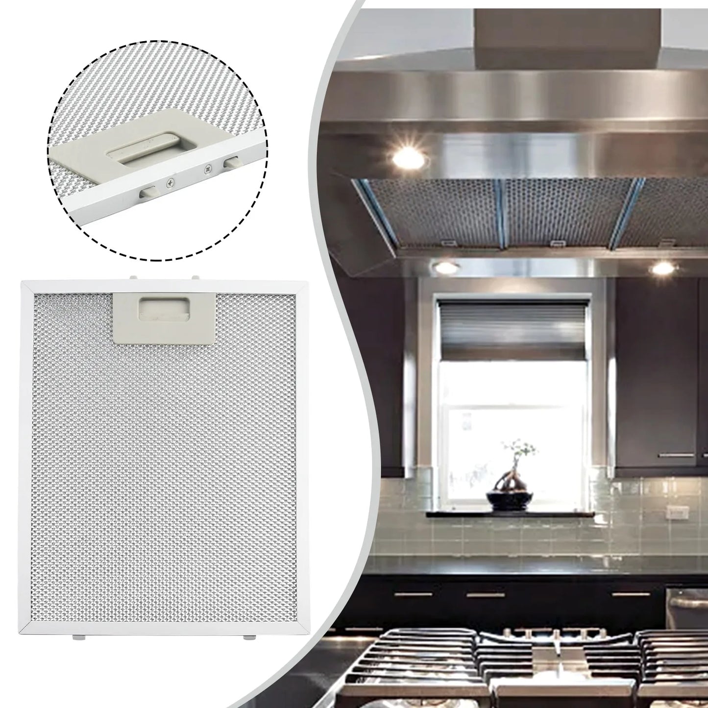 Range Hood Filter Cooker Hood Grease Filter Kitchen Extractor Ventilation Aluminium Aspirator Filter Mesh 29x24cm