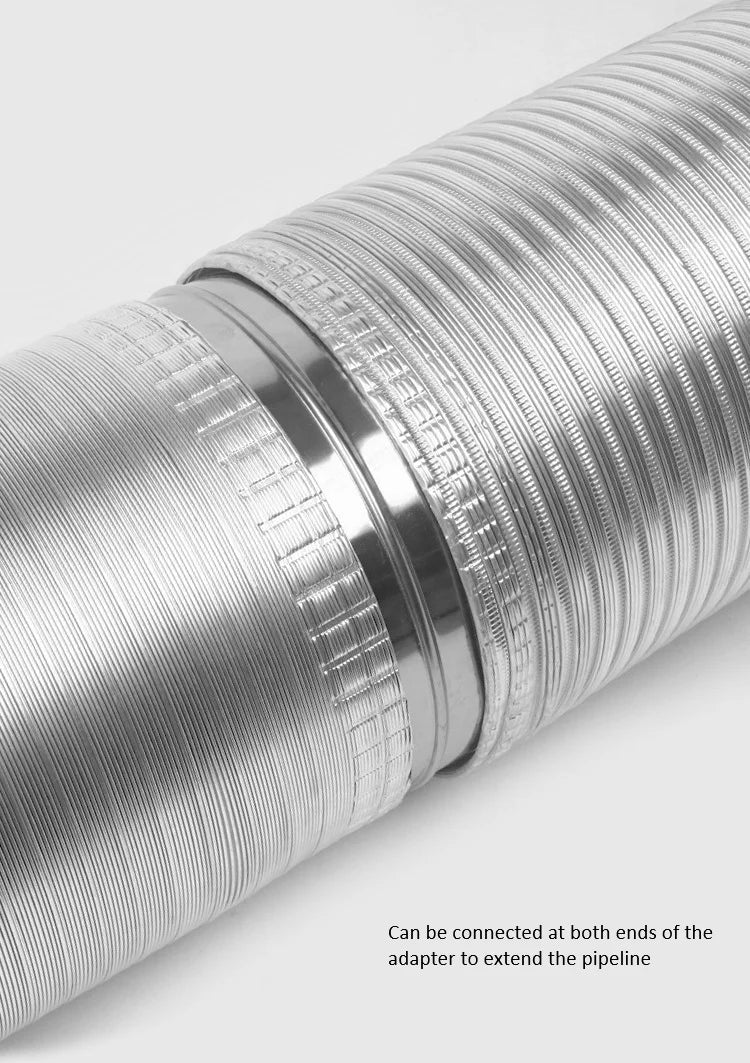 Pure Aluminum Semi Flexible Smoke Exhaust Pipe Range Hood Ventilation Hose High Temperature Resistance Duct Φ150-250 1.5/2m