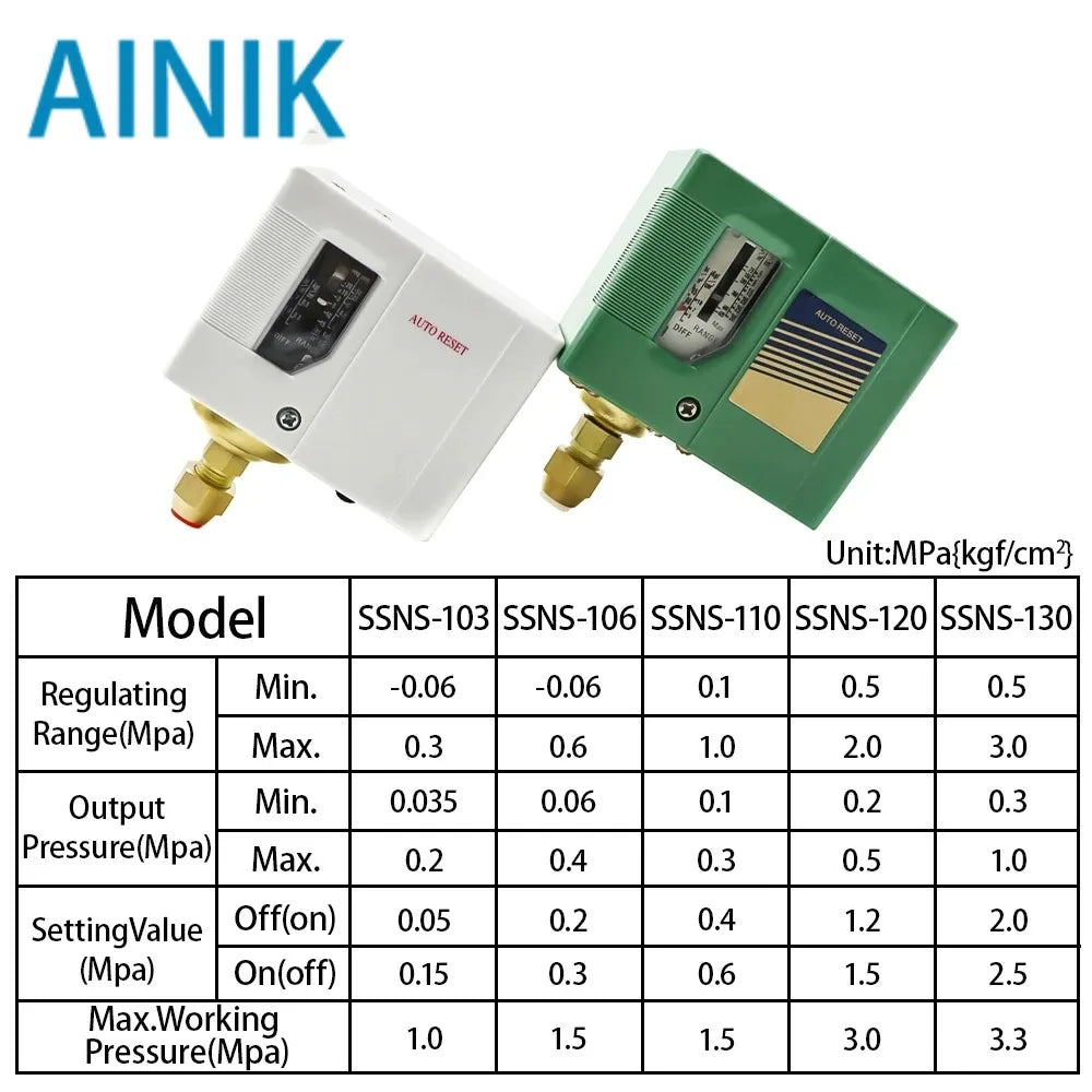 SSNS-103 6 Electronic Pressure Differential Controllwer Automatic Pressure Switch For Air Compressor Water Pump Controller Valve