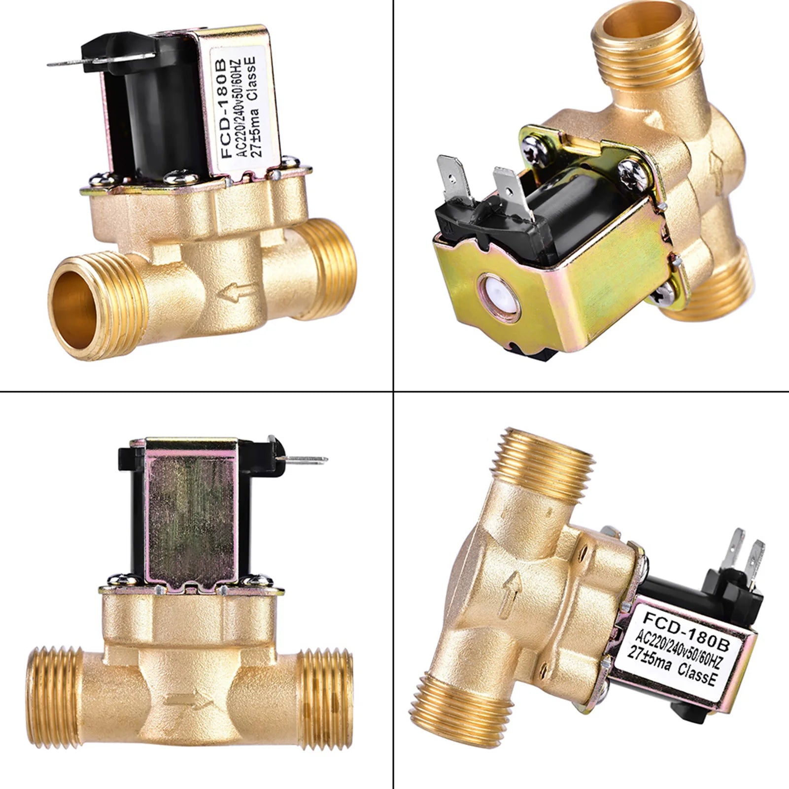 1/2" AC 220V Normally Closed Brass Electric Solenoid Magnetic Valve For Water Control AC Water Valve Electric Valve Water Valve