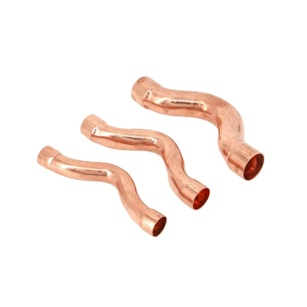 15-35mm Weld Socket End Feed Solder Arch Bridge Bend Bow Pure Copper Pipe Fitting Connector Air-Conditioning