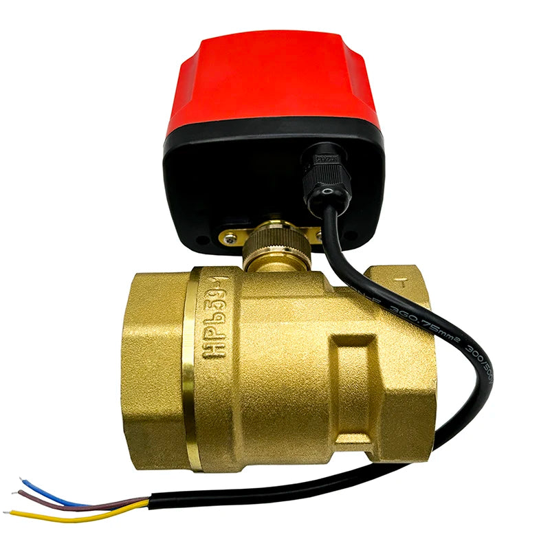 Motorized Ball Valve 2-Wire/3-Wire Waterproof IP65 Two-Way/Three-Way Electric Water Valves Female Thread 12V 24V 220V DN15-DN50