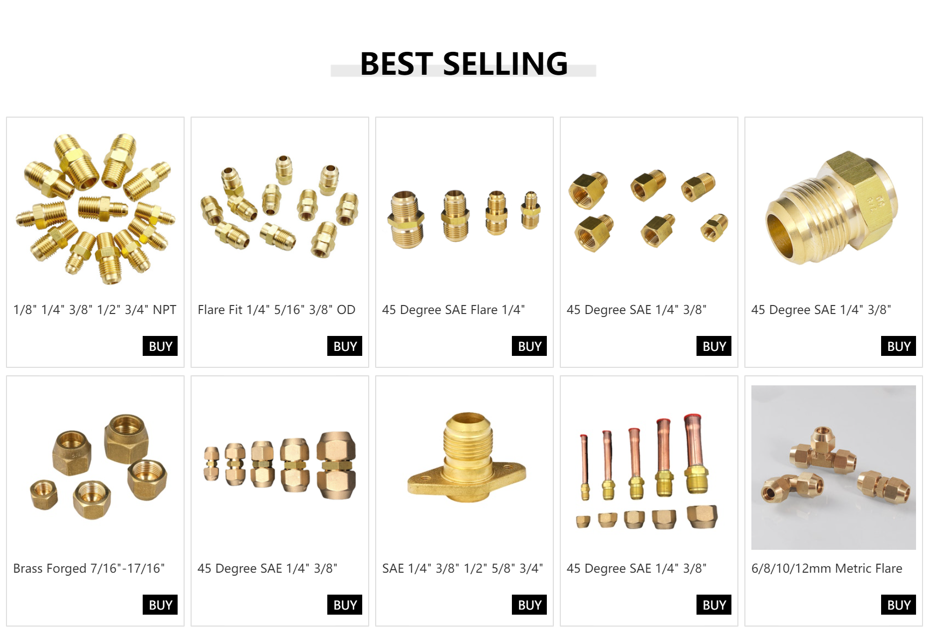 45 Deg SAE-Standard 1/4" 3/8" 1/2" 3/4" Flare Brass Fitting &amp; Copper Tube End Feed Coupler Connector Adapter Air conditIoner