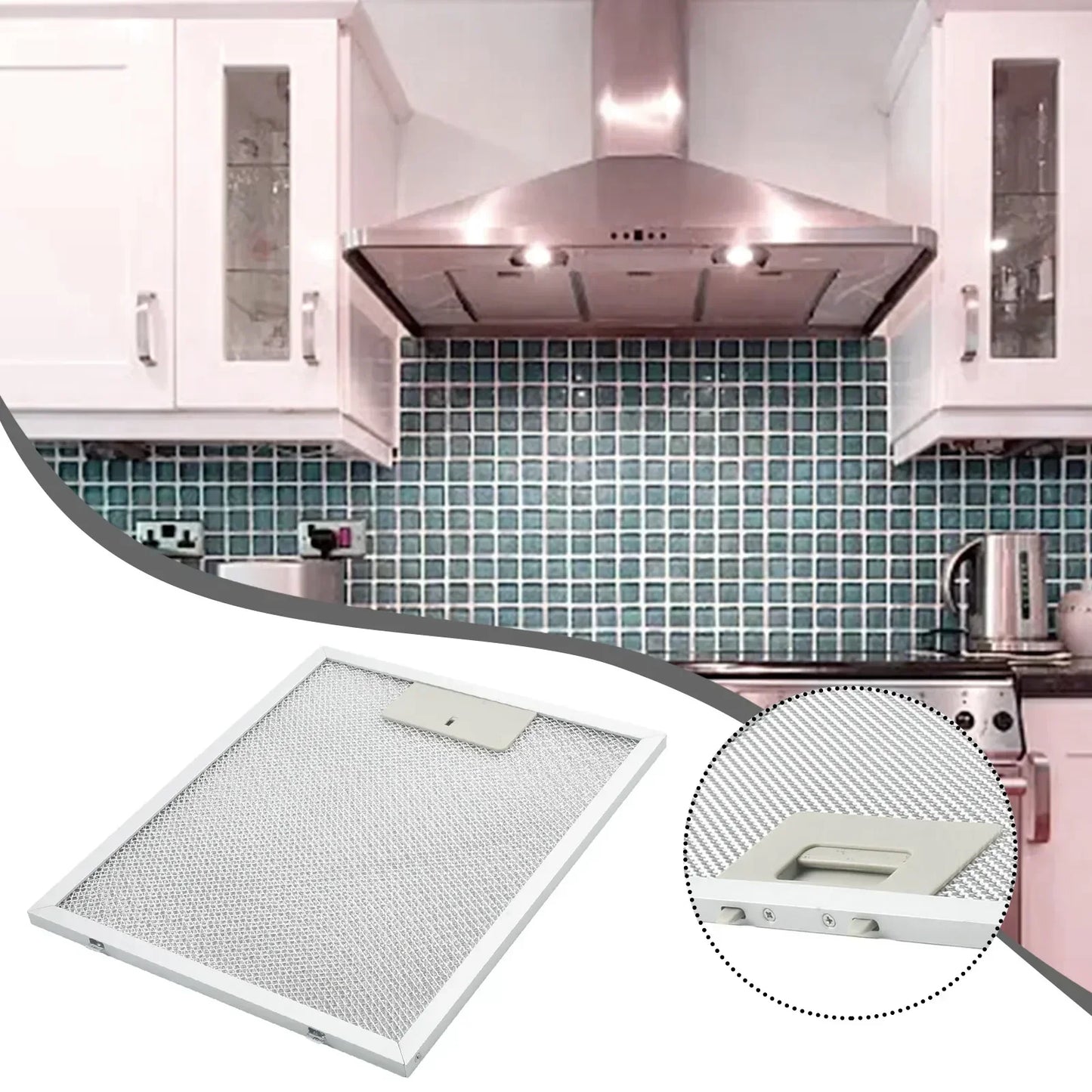 Range Hood Filter Cooker Hood Grease Filter Kitchen Extractor Ventilation Aluminium Aspirator Filter Mesh 29x24cm
