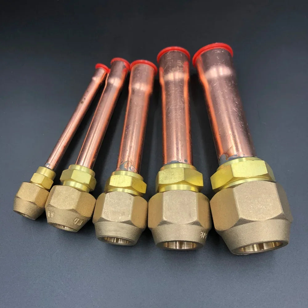 45 Deg SAE-Standard 1/4" 3/8" 1/2" 3/4" Flare Brass Fitting &amp; Copper Tube End Feed Coupler Connector Adapter Air conditIoner