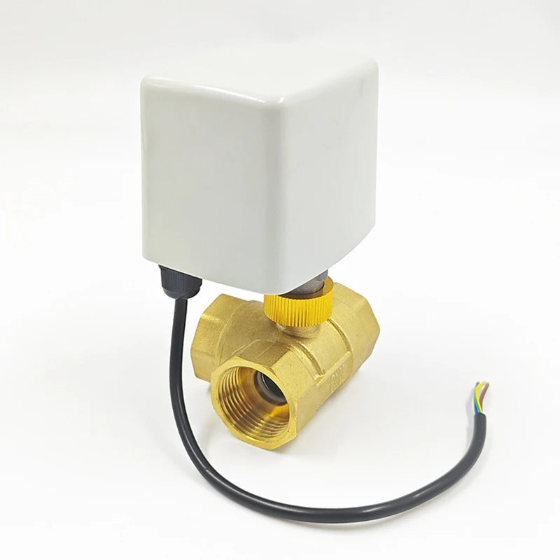 1/2" 3/4" 1" 1-1/4" 1-1/2" Brass 3-Way Electric Ball Valve Three Wire Two Control AC220V DC24V DC12V AC24V