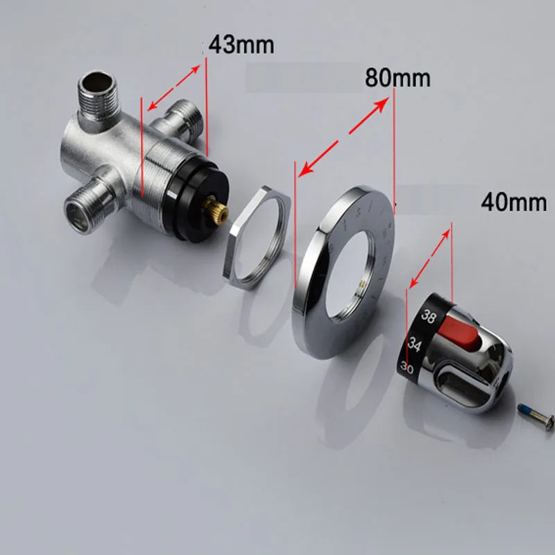 Thermostatic Shower Faucet for Shower Room Control with Intelligent Temperature Control and Hidden Valve Gear Accessories