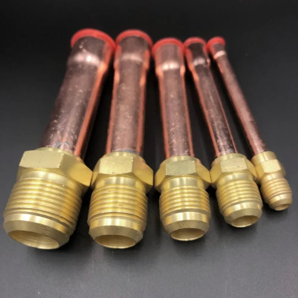 45 Deg SAE-Standard 1/4" 3/8" 1/2" 3/4" Flare Brass Fitting &amp; Copper Tube End Feed Coupler Connector Adapter Air conditIoner