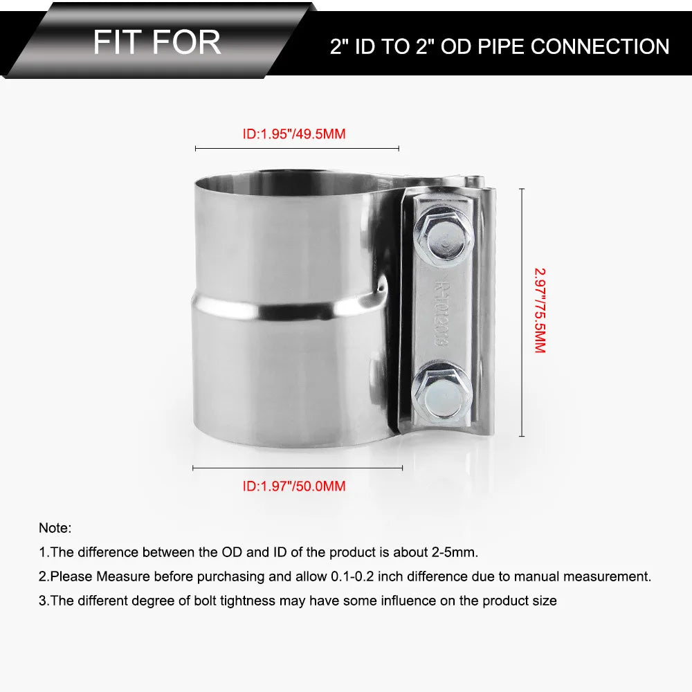 For Pipes,Mufflers,Catalytic Converters Exhaust Clamp,Lap Joint Band Clamp Stainless Steel