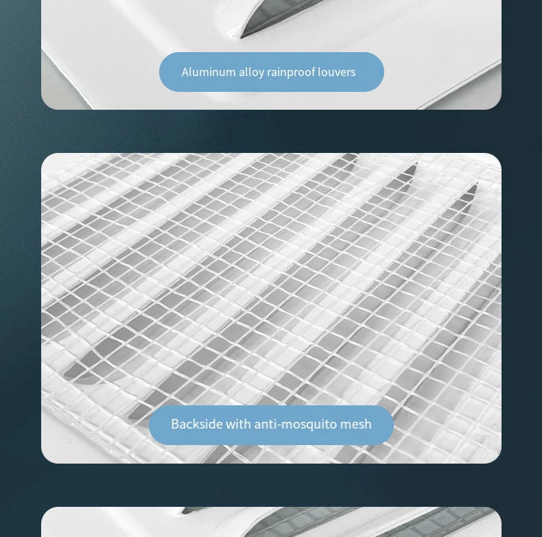 1Pcs Aluminum Alloy Rainproof Louver Vent Grille Cover for Wall Exhaust Outlet, Perforated Ventilation Heat Dissipation Dust