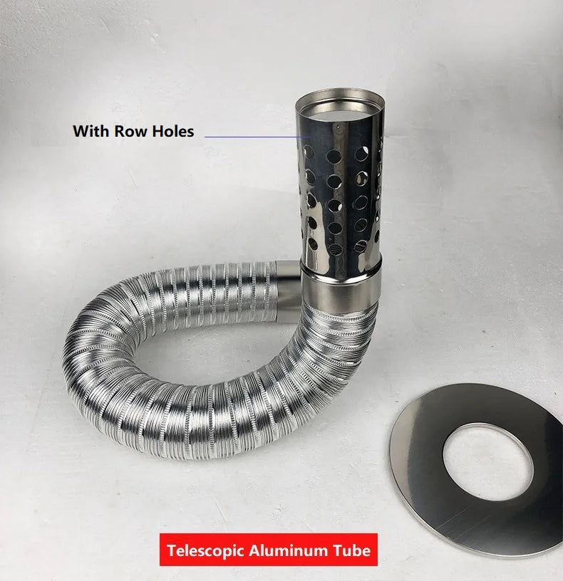 ∅70mm 1m Aluminum Semi-flexible Pipe with Stainless Steel Connector Smoke Exhaust Tube of Water Heater/Bathroom Ventilation Duct