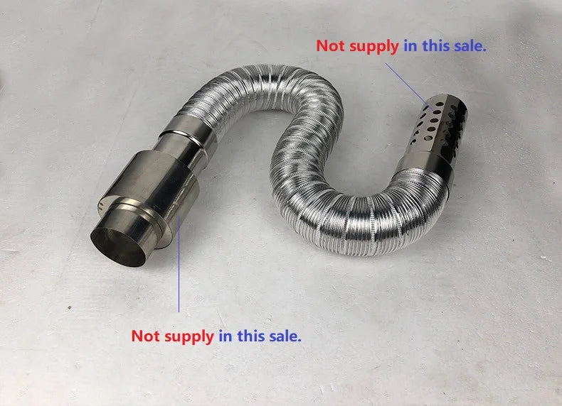 ∅70mm 1m Aluminum Semi-flexible Pipe with Stainless Steel Connector Smoke Exhaust Tube of Water Heater/Bathroom Ventilation Duct