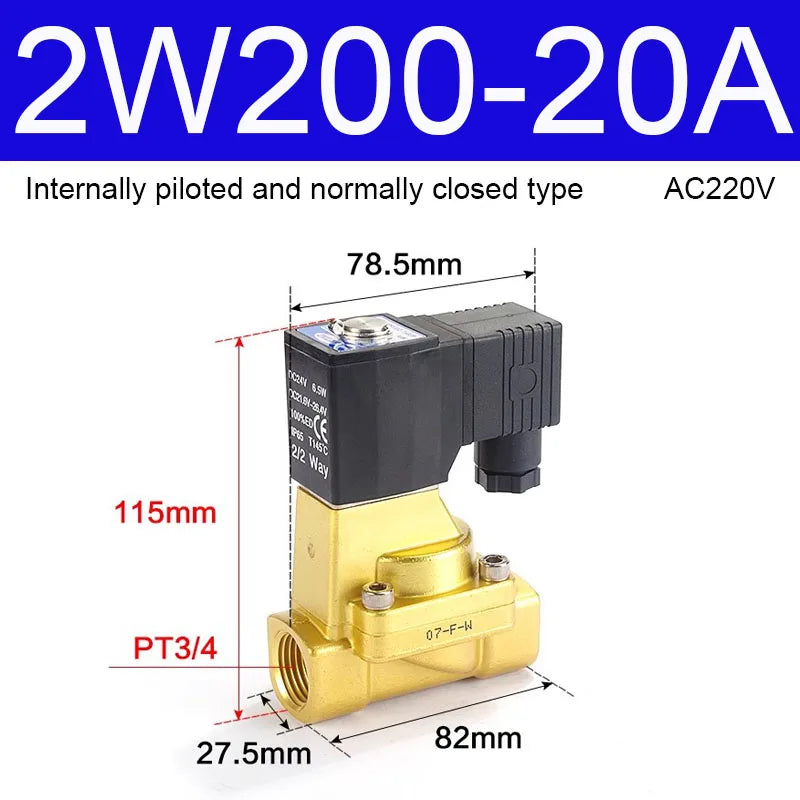 AIRTAC Original Fluid Control Valve Direct-acting Normally Closed 2W030-6/8 050-10/15 Internally Piloted 2W150-15 200-20 250-25