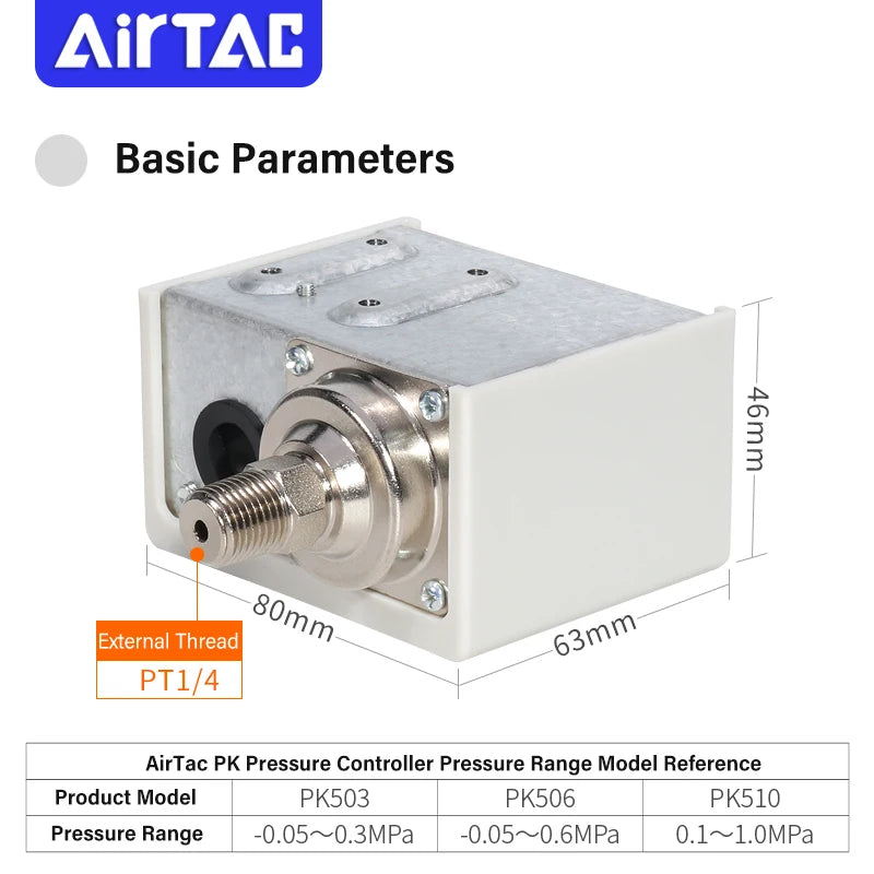 Pressure Switch Pressure Controller PK503 PK506 PK510 (Optional with air pipe connector)