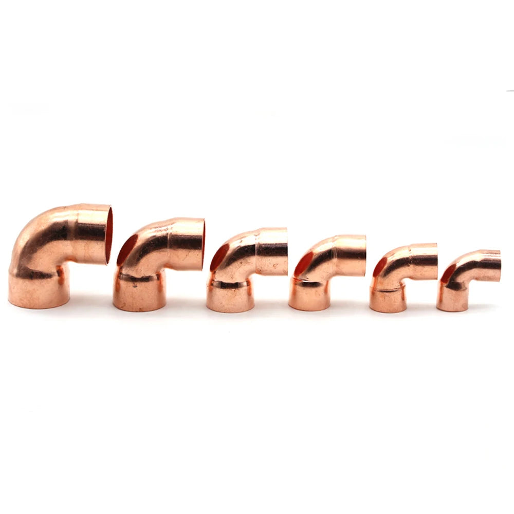 28.6 32 35 38 42mm ID 99.9% Copper End Feed Solder 90 Degree Elbow Plumbing Fitting Coupler For Air Condition